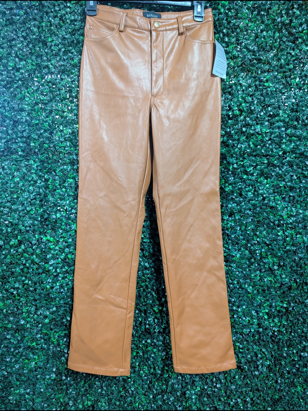 Bardot Tan Faux Leather Pants